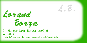 lorand borza business card